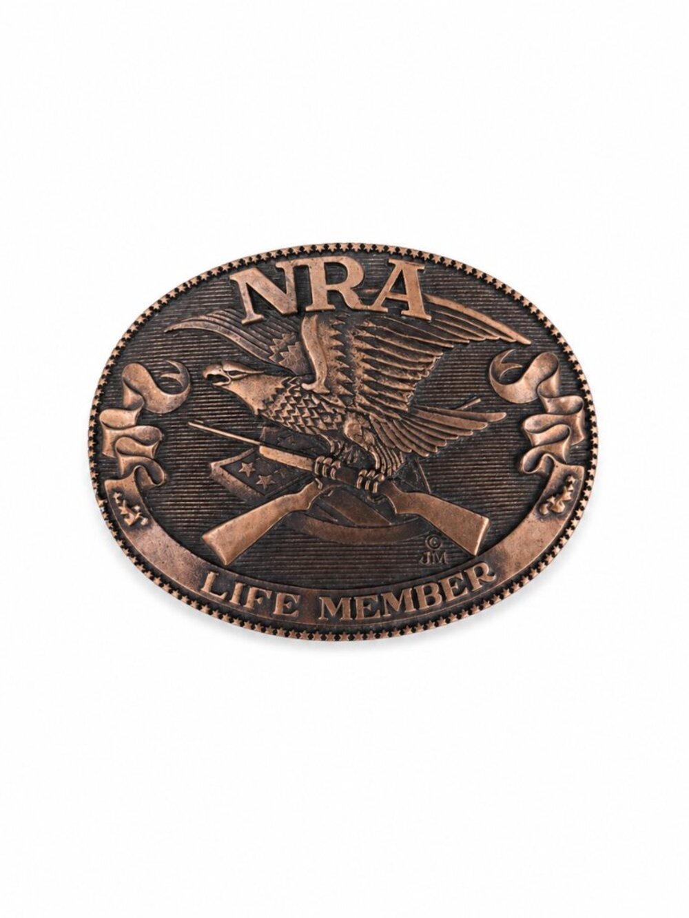 NRA Life Member Brass Belt Buckle